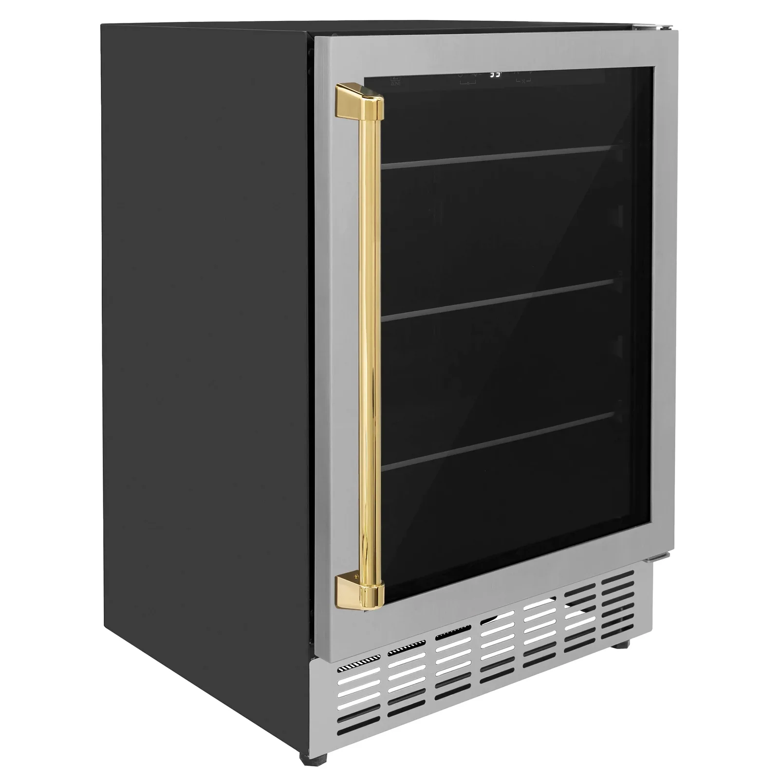 ZLINE Autograph Edition Appliance Package - 24-Inch Wine Cooler and 24-Inch Beverage Fridge in Stainless Steel with Gold Accents (2AKP-RBV-RWV-G) - Image 13