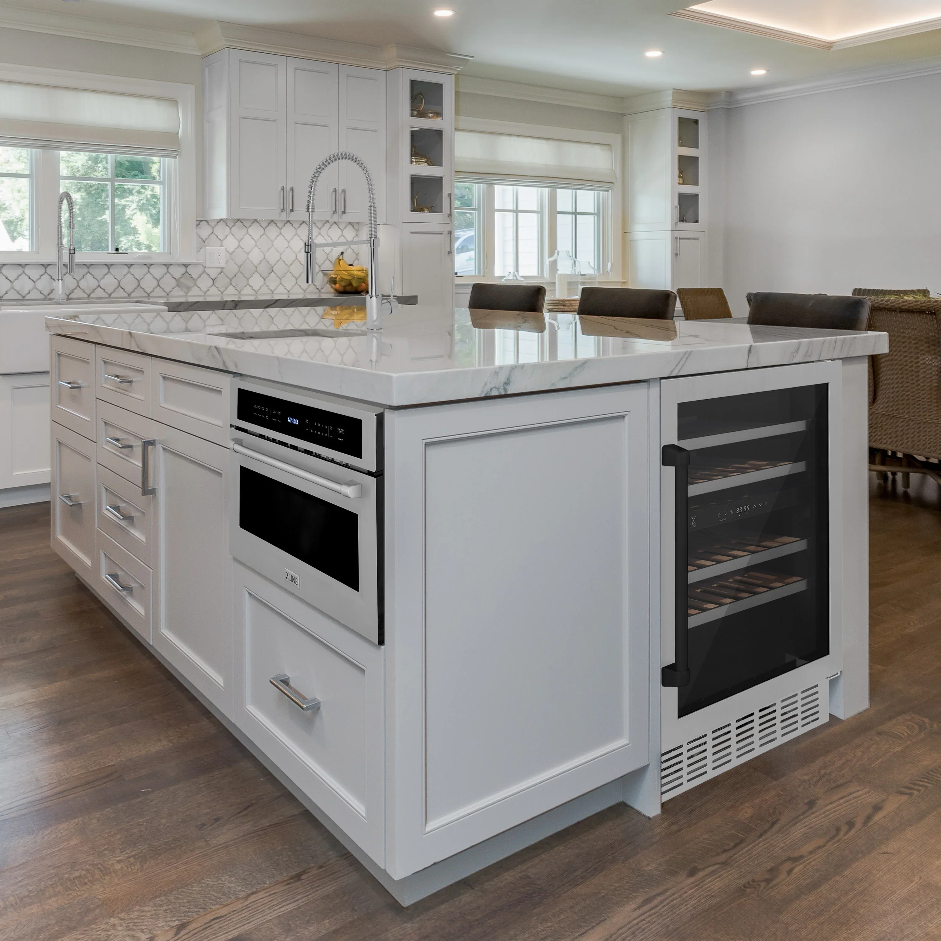 ZLINE Autograph Edition Appliance Package - 24-Inch Wine Cooler and 24-Inch Beverage Fridge in Stainless Steel with Matte Black Accents (2AKP-RBV-RWV-MB) - Image 16