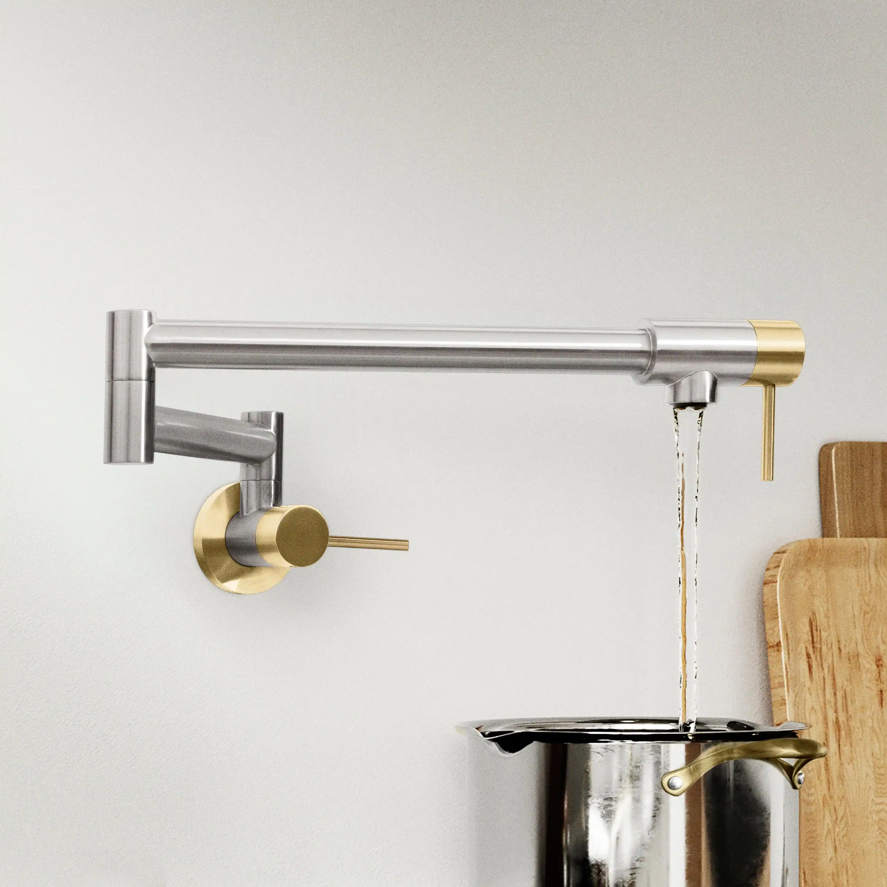 ZLINE Autograph Edition Gemini Pot Filler in Brushed Nickel and Champagne Bronze (GEM-FPF-ZBNCB) - Image 3