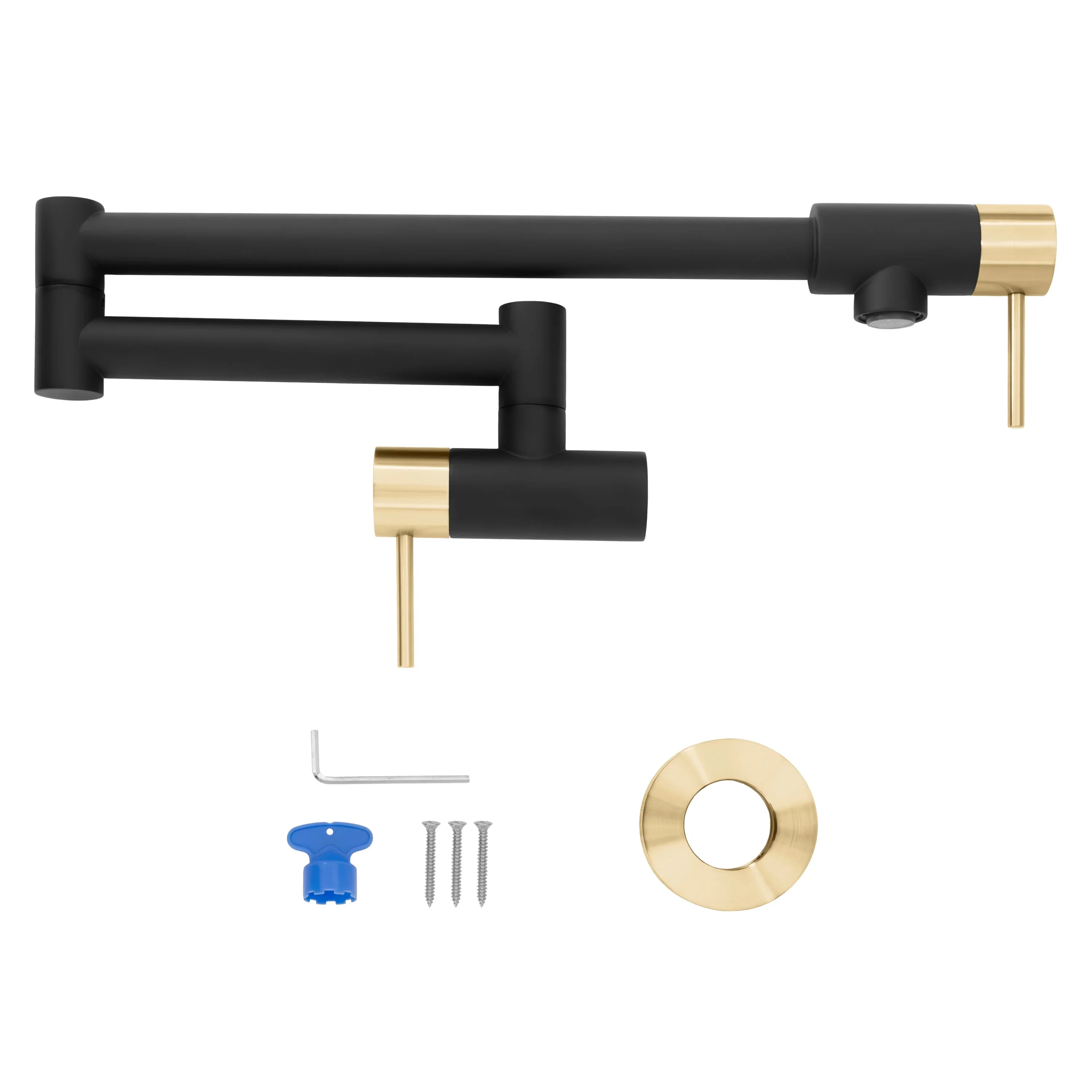 ZLINE Autograph Edition Gemini Pot Filler in Matte Black and Champagne Bronze (GEM-FPF-ZMBCB) - Image 5