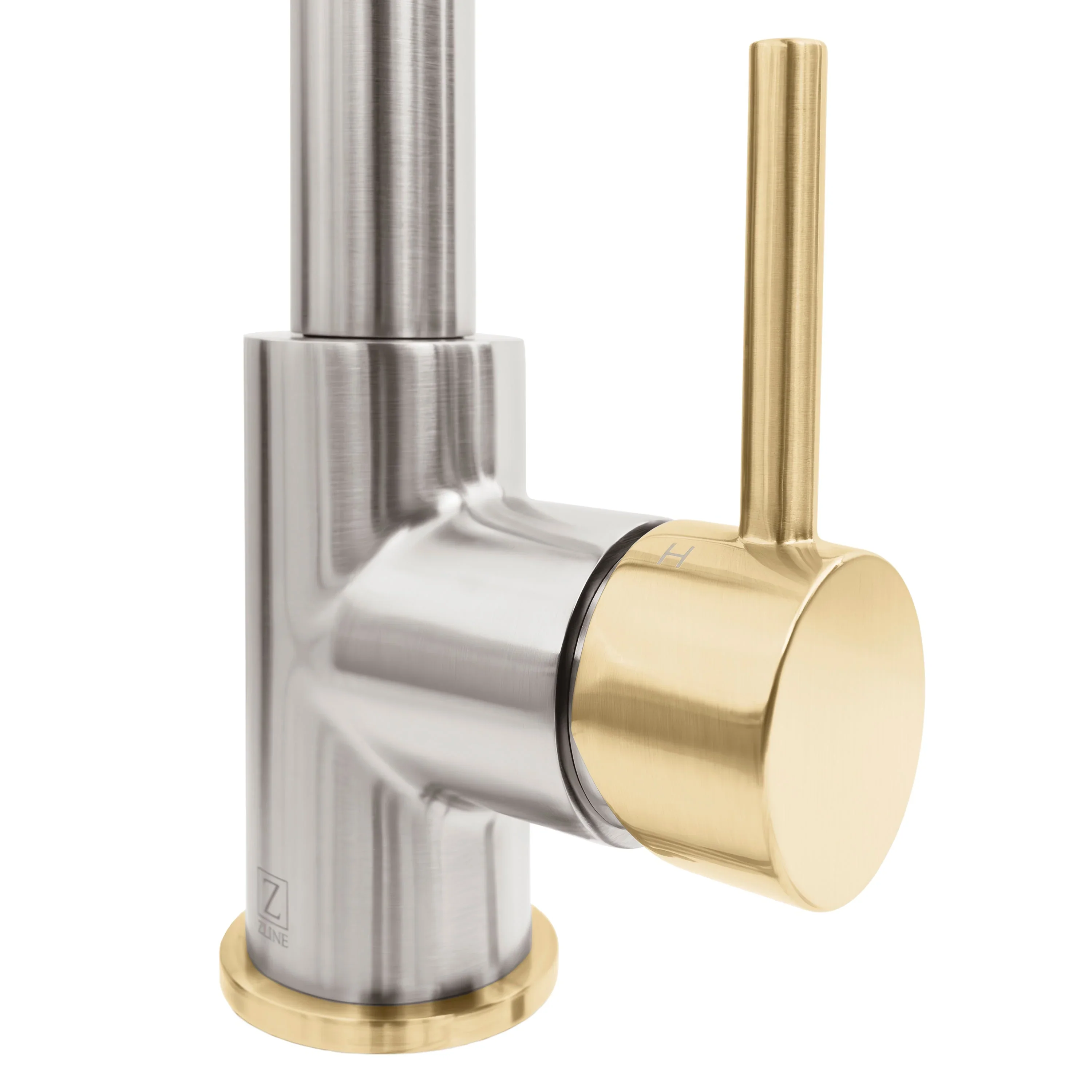 ZLINE Autograph Edition Gemini Pull Down Single Handle Kitchen Faucet in Brushed Nickel and Champagne Bronze (GEM-KF-ZBNCB) - Image 6