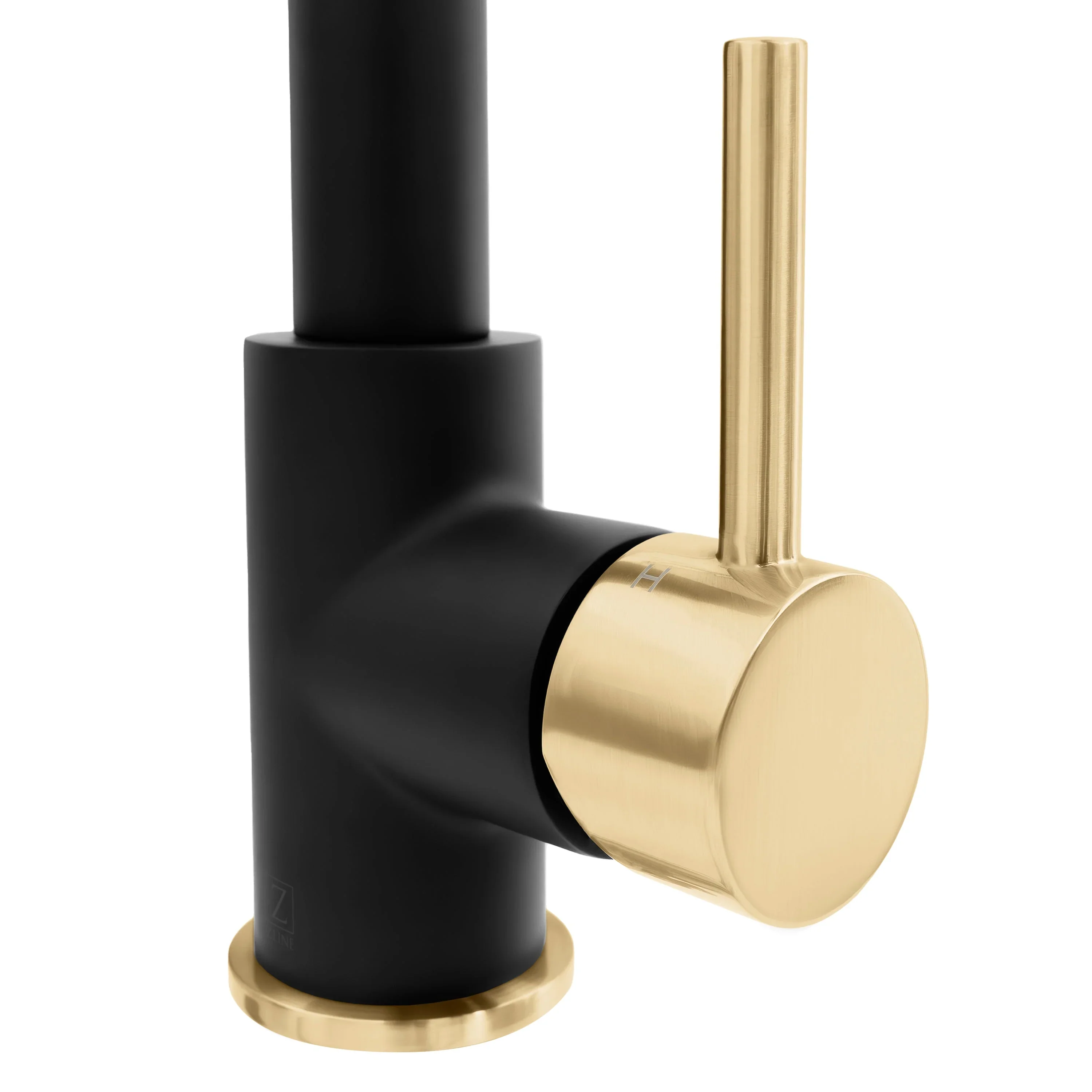 ZLINE Autograph Edition Gemini Pull Down Single Handle Kitchen Faucet in Matte Black and Champagne Bronze (GEM-KF-ZMBCB) - Image 6