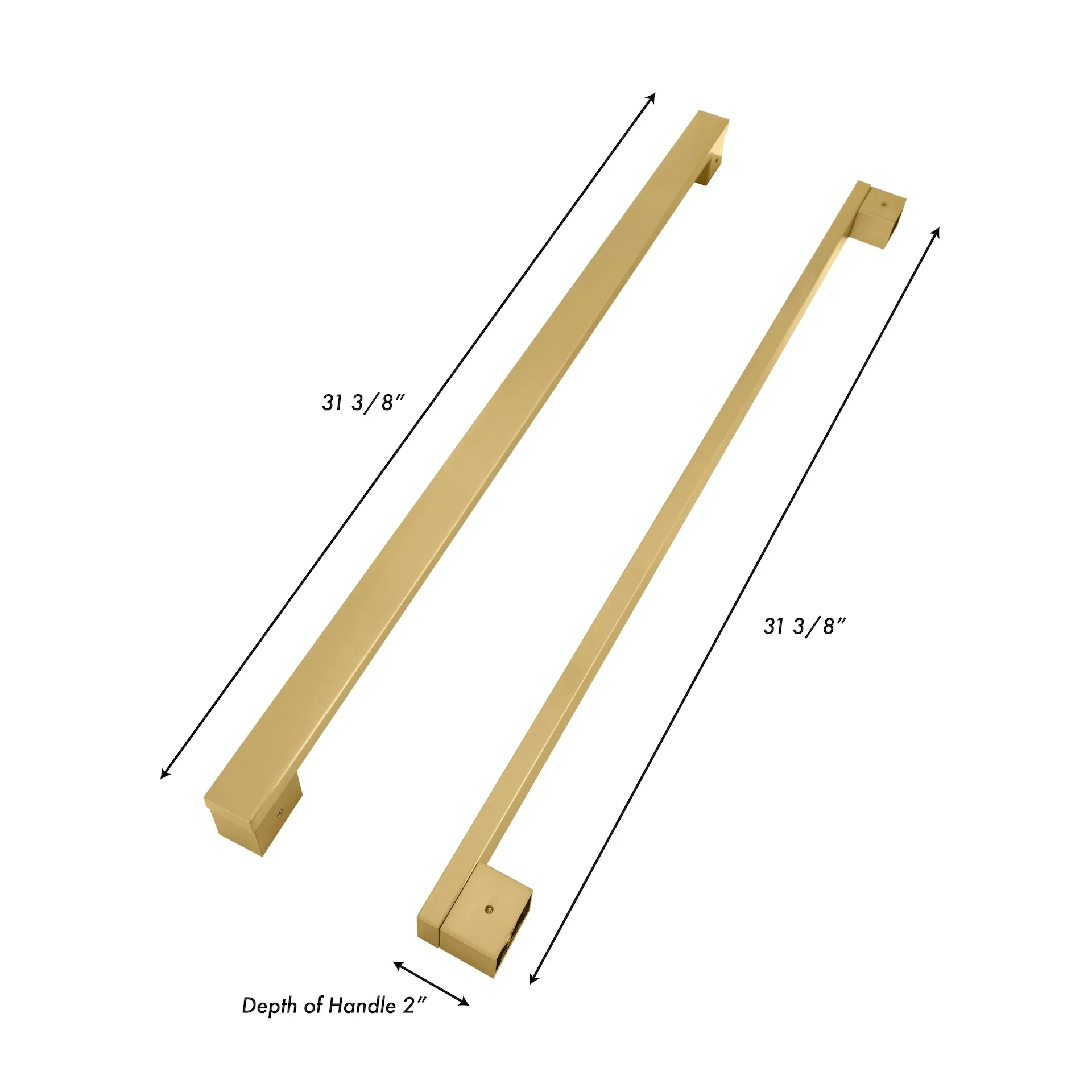 ZLINE Autograph Edition Modern Handles (Set of 4) for Counter-Depth and Standard-Depth Refrigerators in Champagne Bronze (RFMHZ-F-36-CB) - Image 4