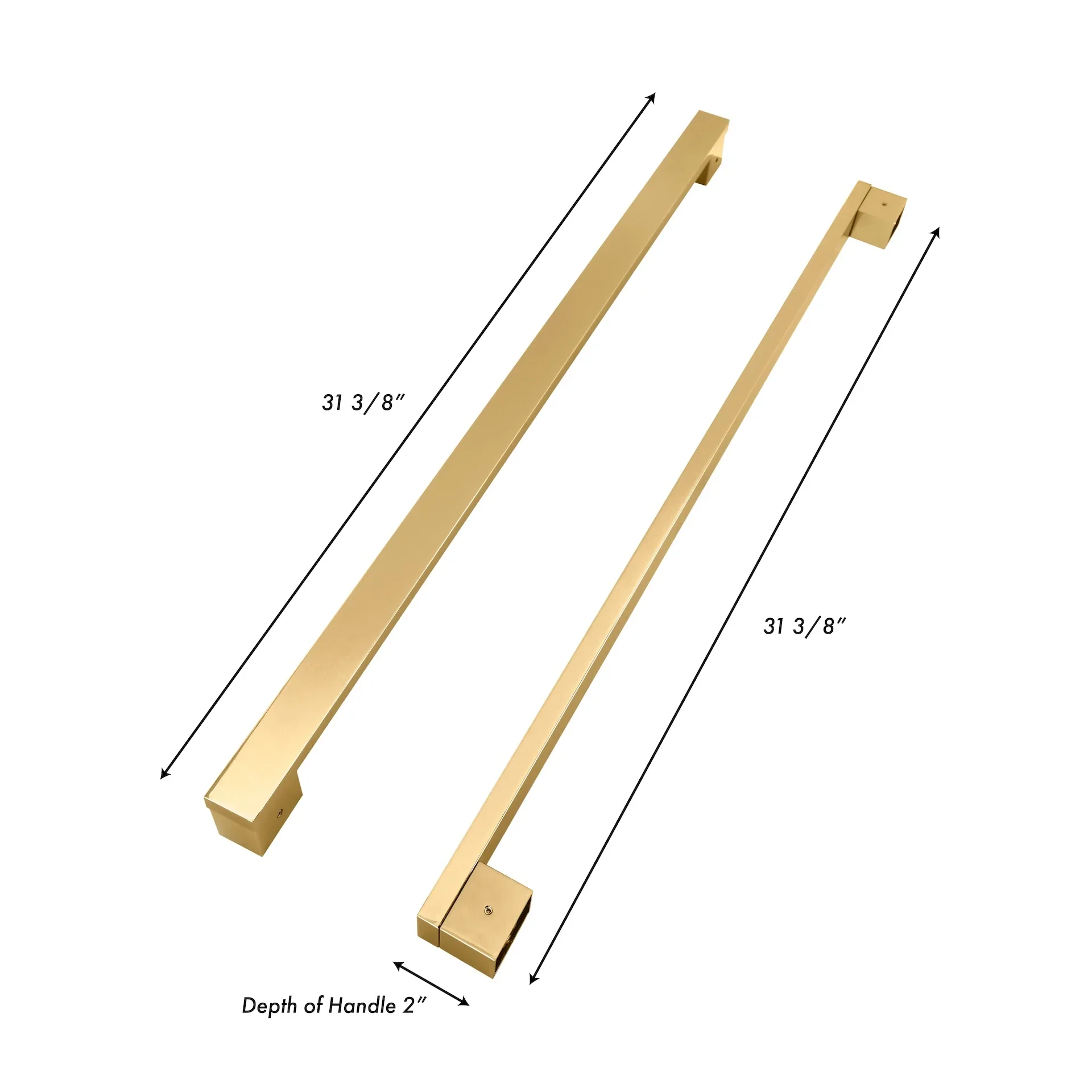 ZLINE Autograph Edition Modern Handles (Set of 4) for Counter-Depth and Standard-Depth Refrigerators in Polished Gold (RFMHZ-F-36-G) - Image 4