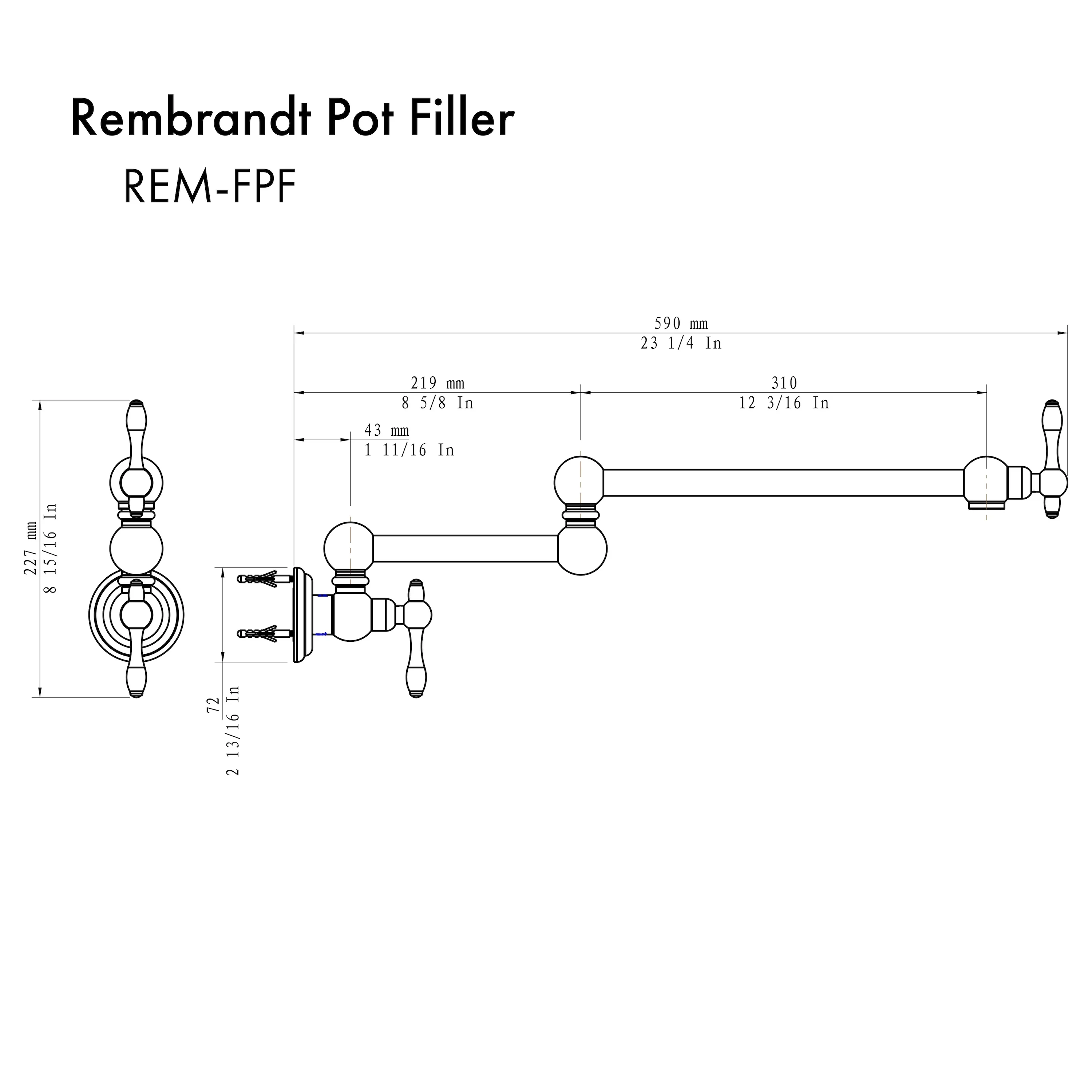 ZLINE Autograph Edition Rembrandt Pot Filler in Champagne Bronze (REM-FPF-CB) - Image 5