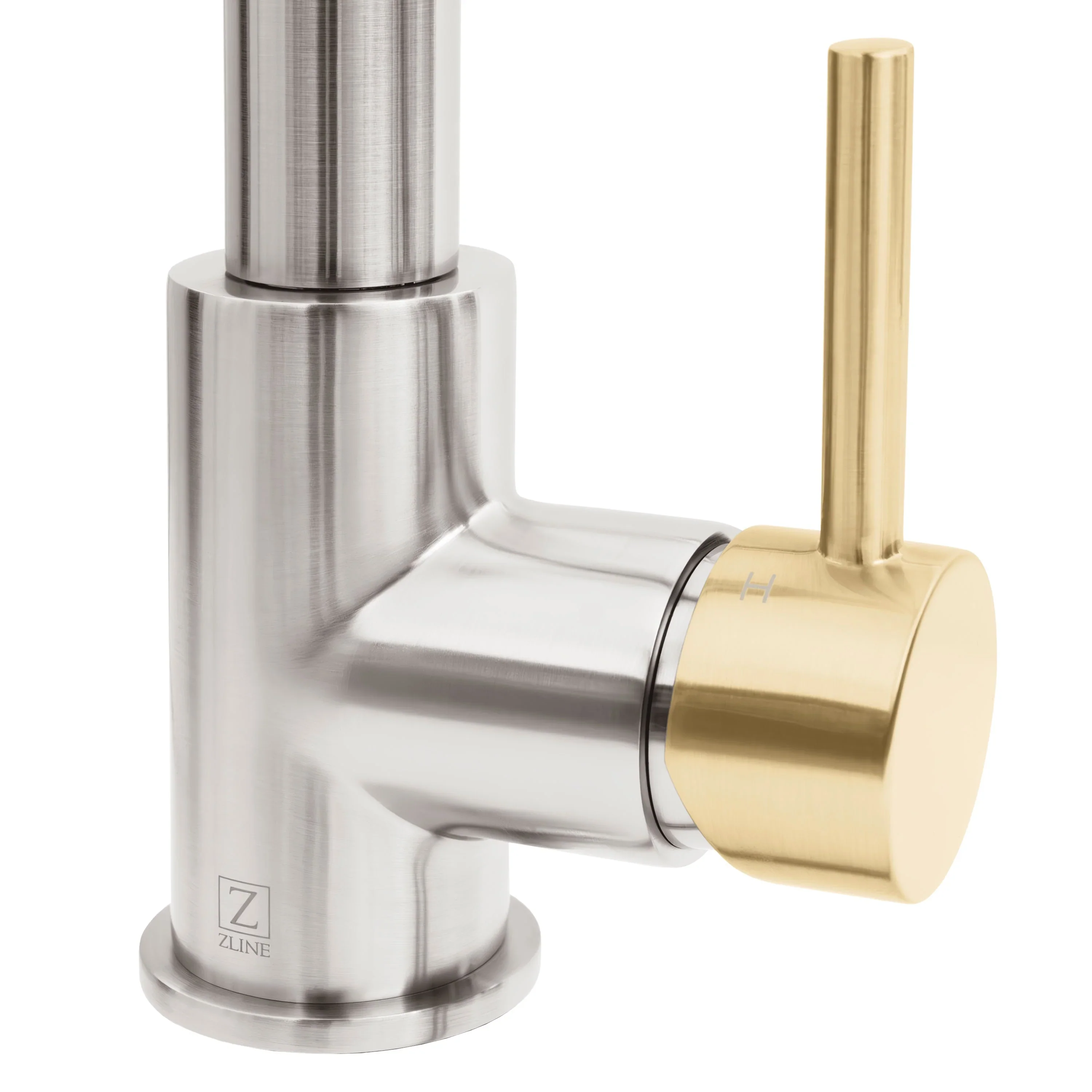 ZLINE Autograph Edition Sierra Pull Down Spring Single Handle Kitchen Faucet in Brushed Nickel and Champagne Bronze (SRA-KF-ZBNCB) - Image 6