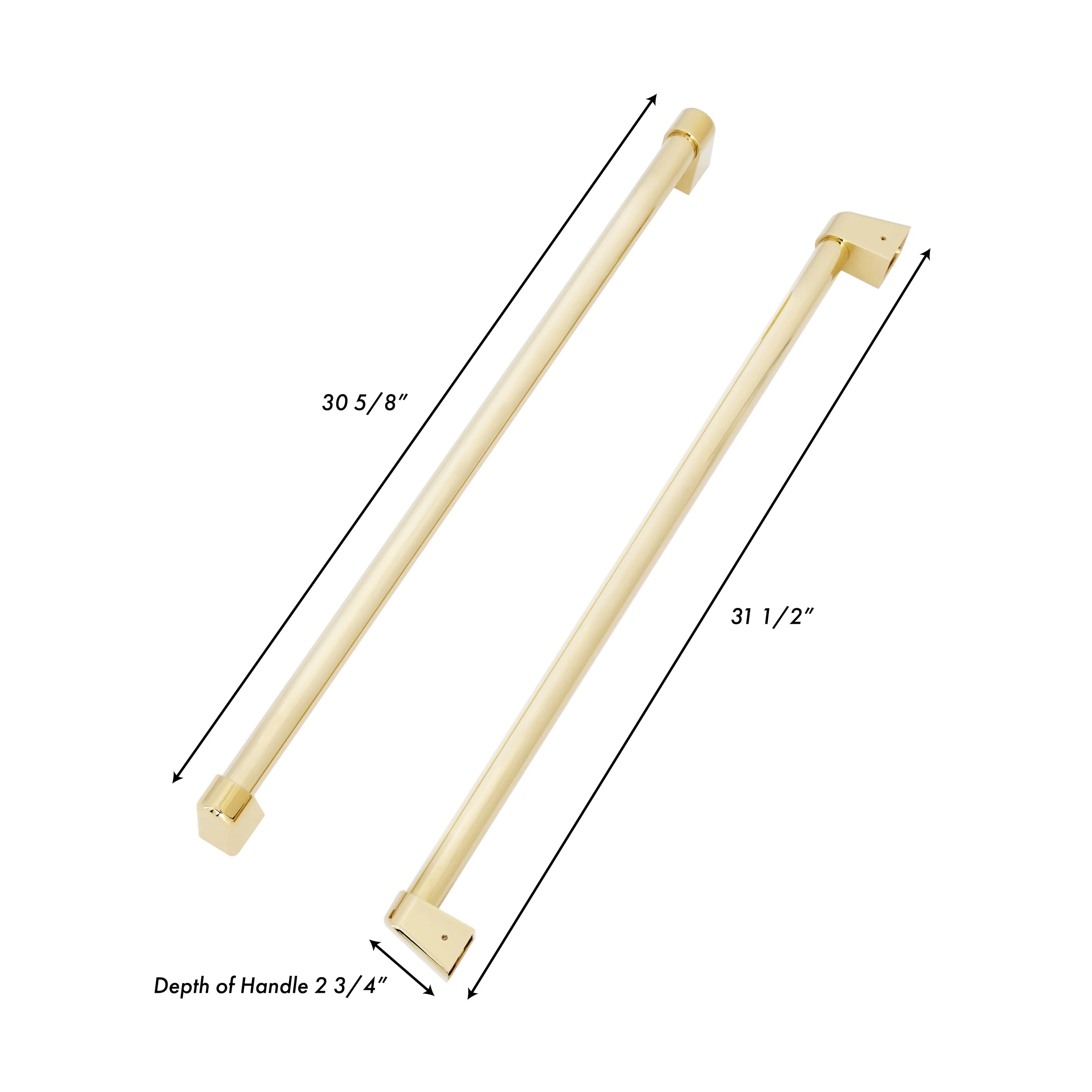 ZLINE Autograph Edition Traditional Handles (Set of 4) for Counter-Depth and Standard-Depth Refrigerators in Polished Gold (RFMHZ-36-G) - Image 3