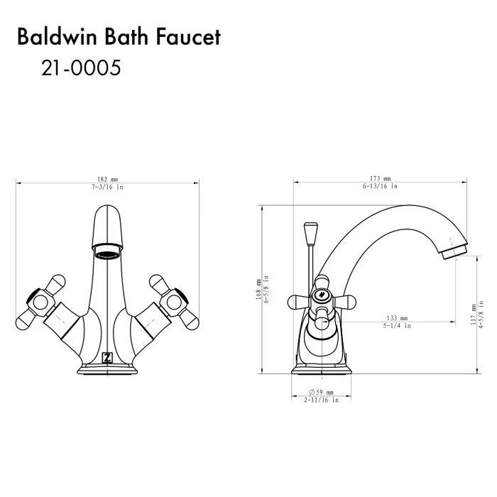 ZLINE Baldwin Bath Faucet in Oil-Rubbed Bronze (BLD-BF-ORB) - Image 5