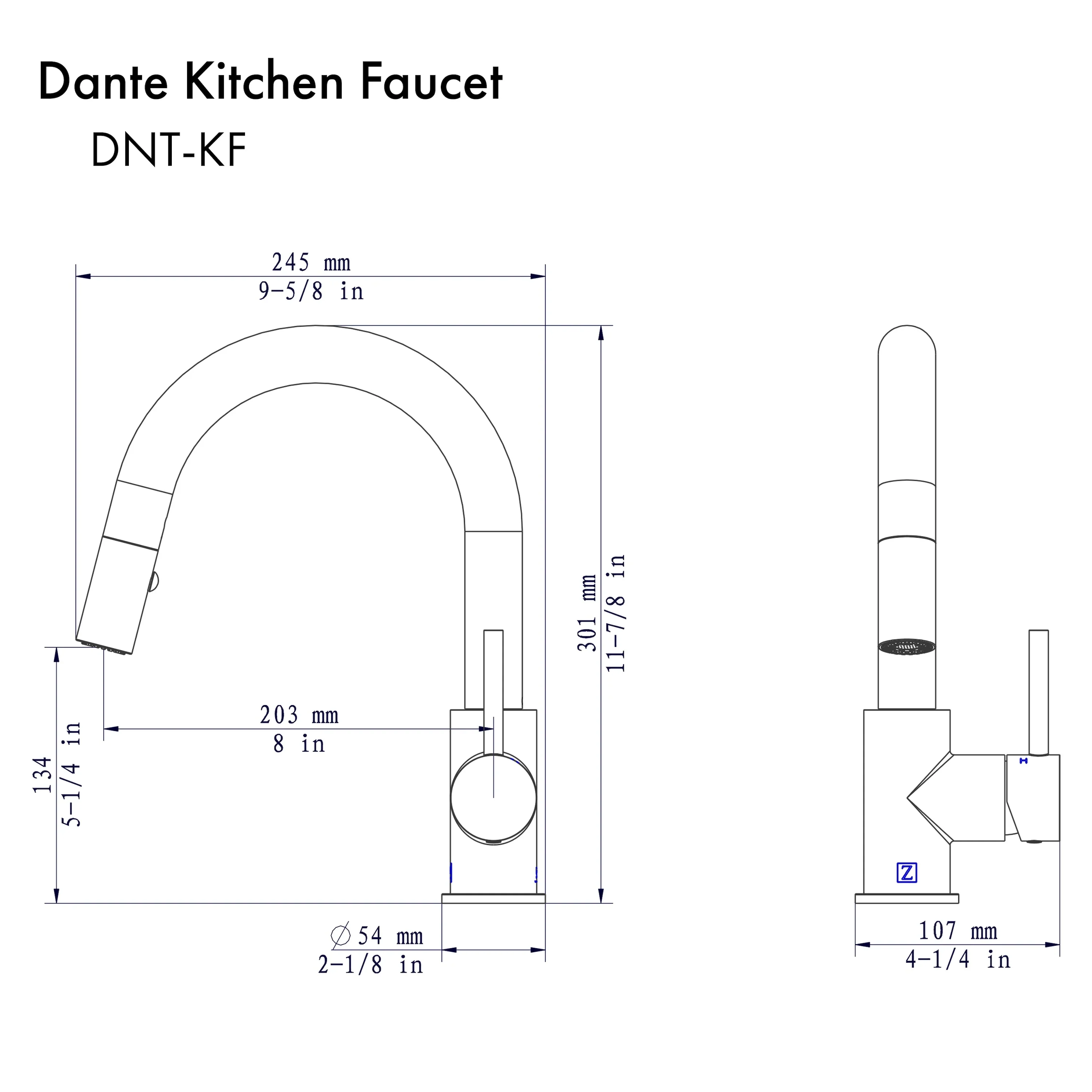 ZLINE Dante Kitchen Faucet in Polished Gold (DNT-KF-PG) - Image 5