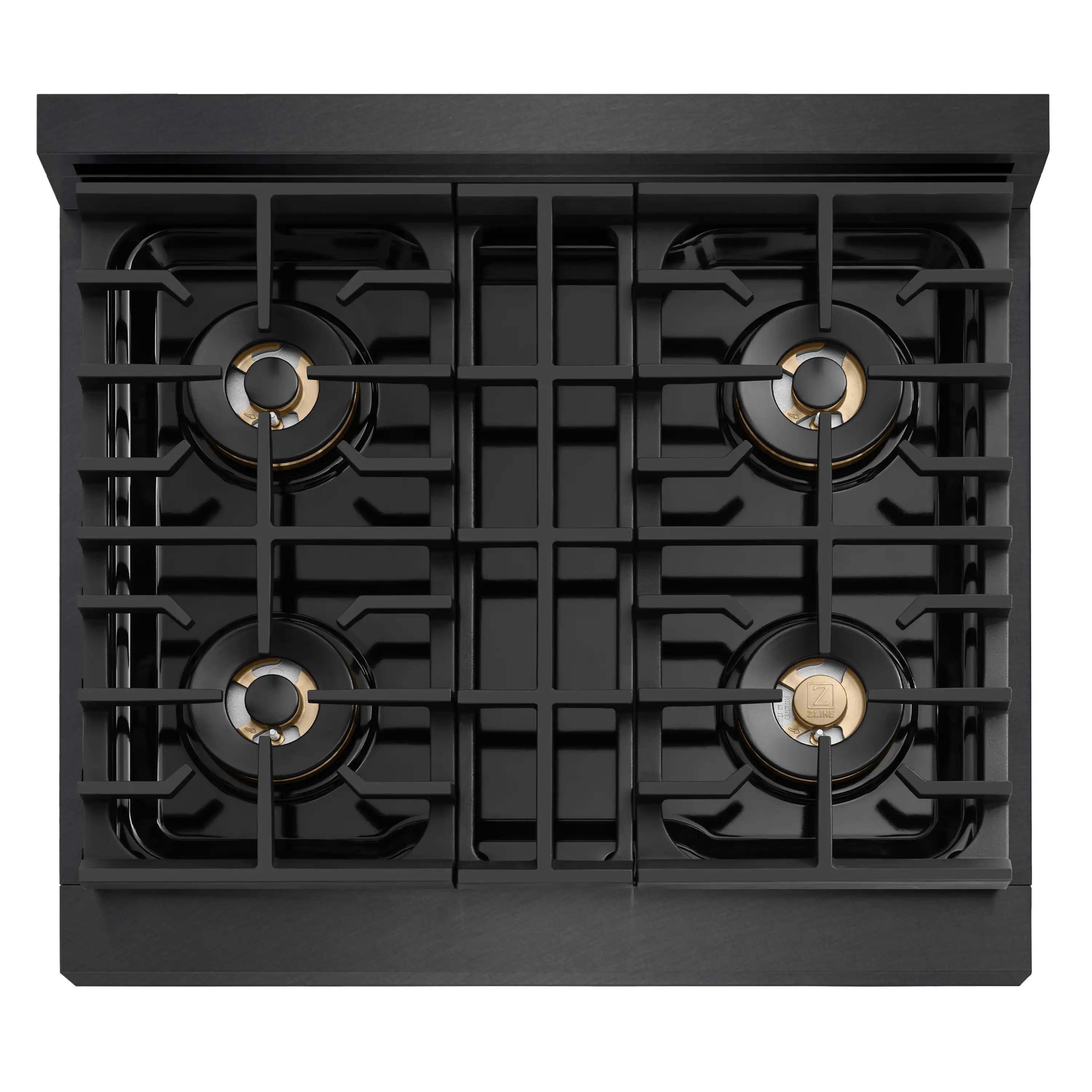 ZLINE Designer 30-Inch Paramount Gas Rangetop with 4 Burner DuoPro™ Cooktop in Black Satin with Black and Champagne Accents (PSRTBSZ-30-MBCB) - Image 3