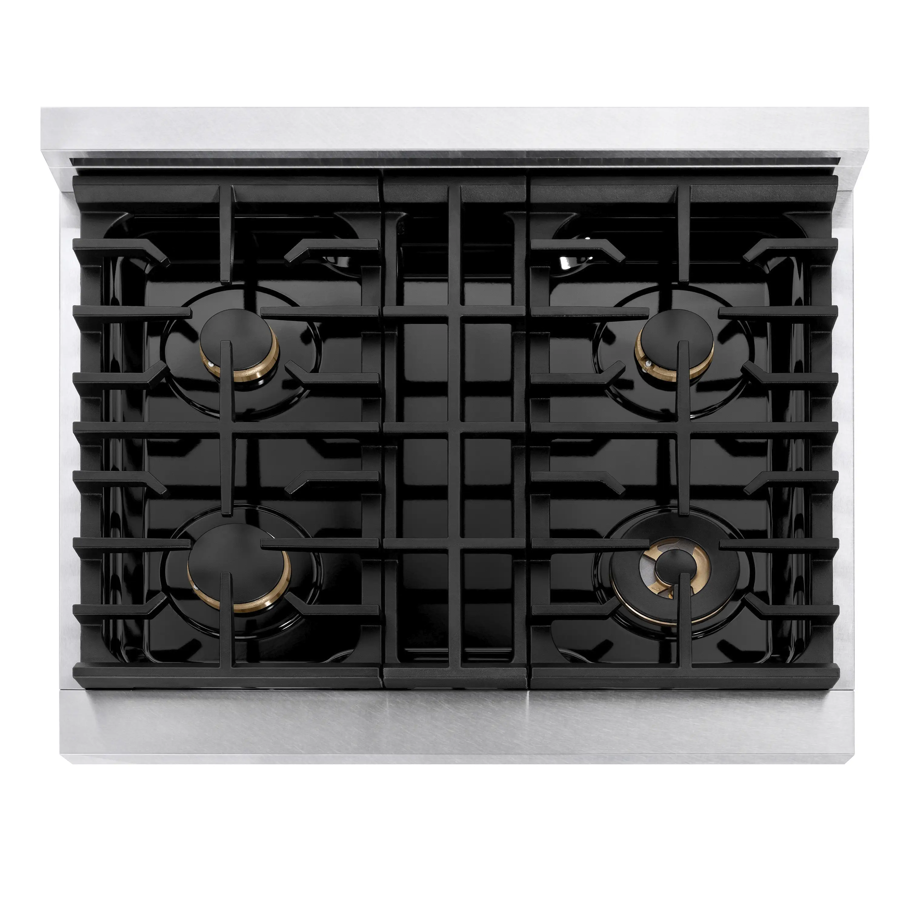 ZLINE Paramount 30-Inch Gas Rangetop with 4 Brass Burners and Porcelain Cooktop in Satin Stainless Steel (SRTS-BR-30) - Image 3