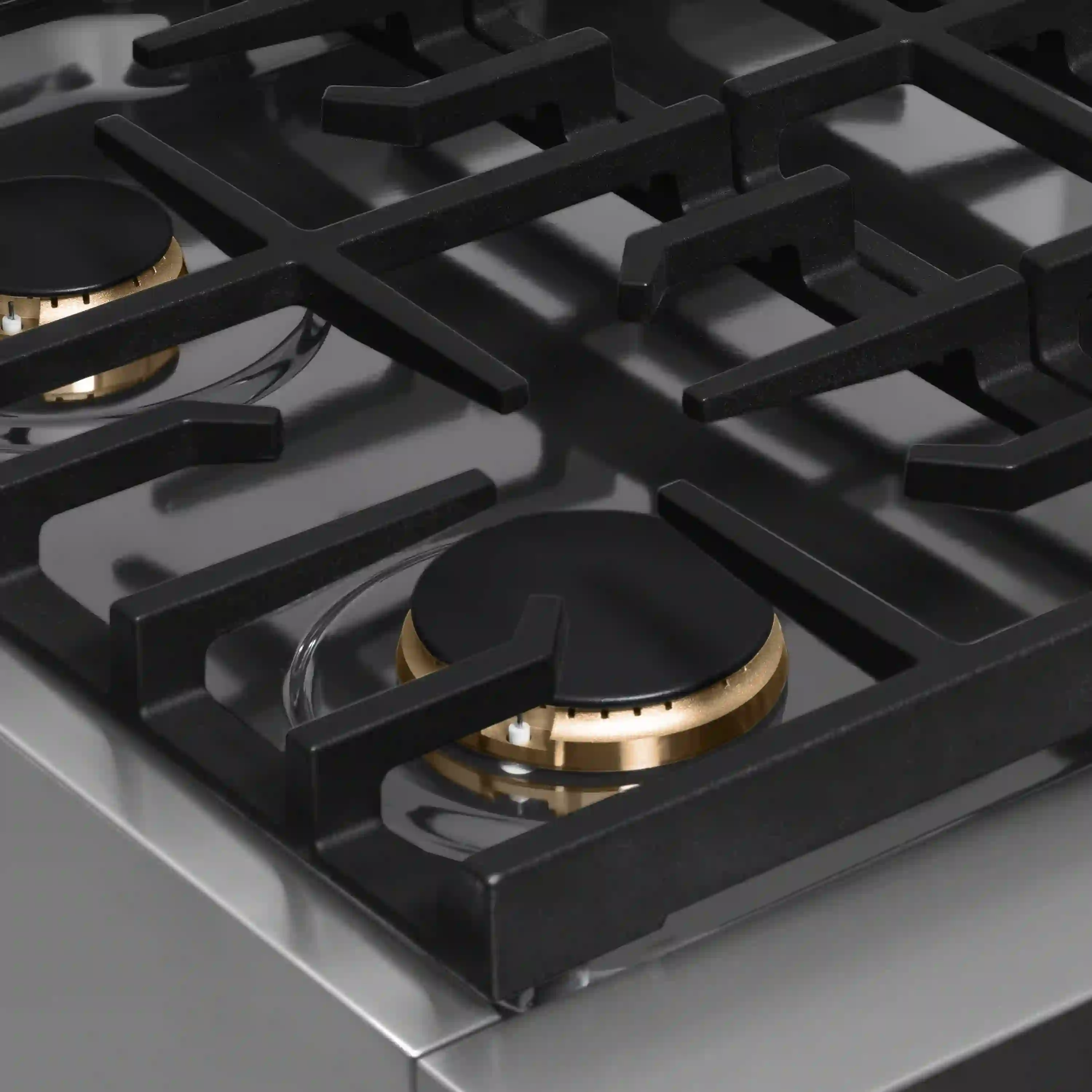 ZLINE Paramount 30-Inch Gas Rangetop with 4 Brass Burners and Porcelain Cooktop in Stainless Steel (SRT-BR-30) - Image 4