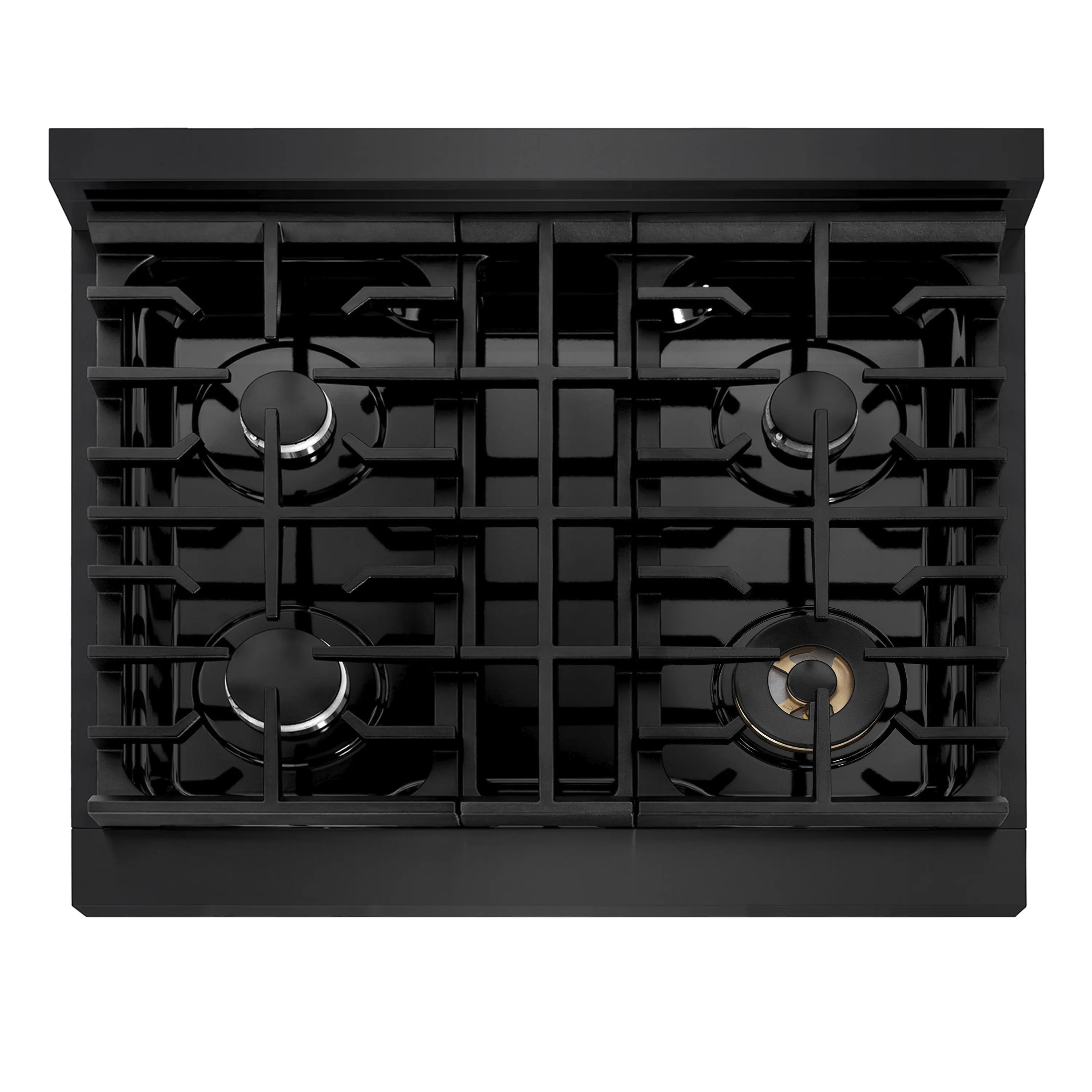 ZLINE Paramount 30-Inch Gas Rangetop with 4 Burners and Porcelain Cooktop in Black Stainless Steel (SRTB-30) - Image 3
