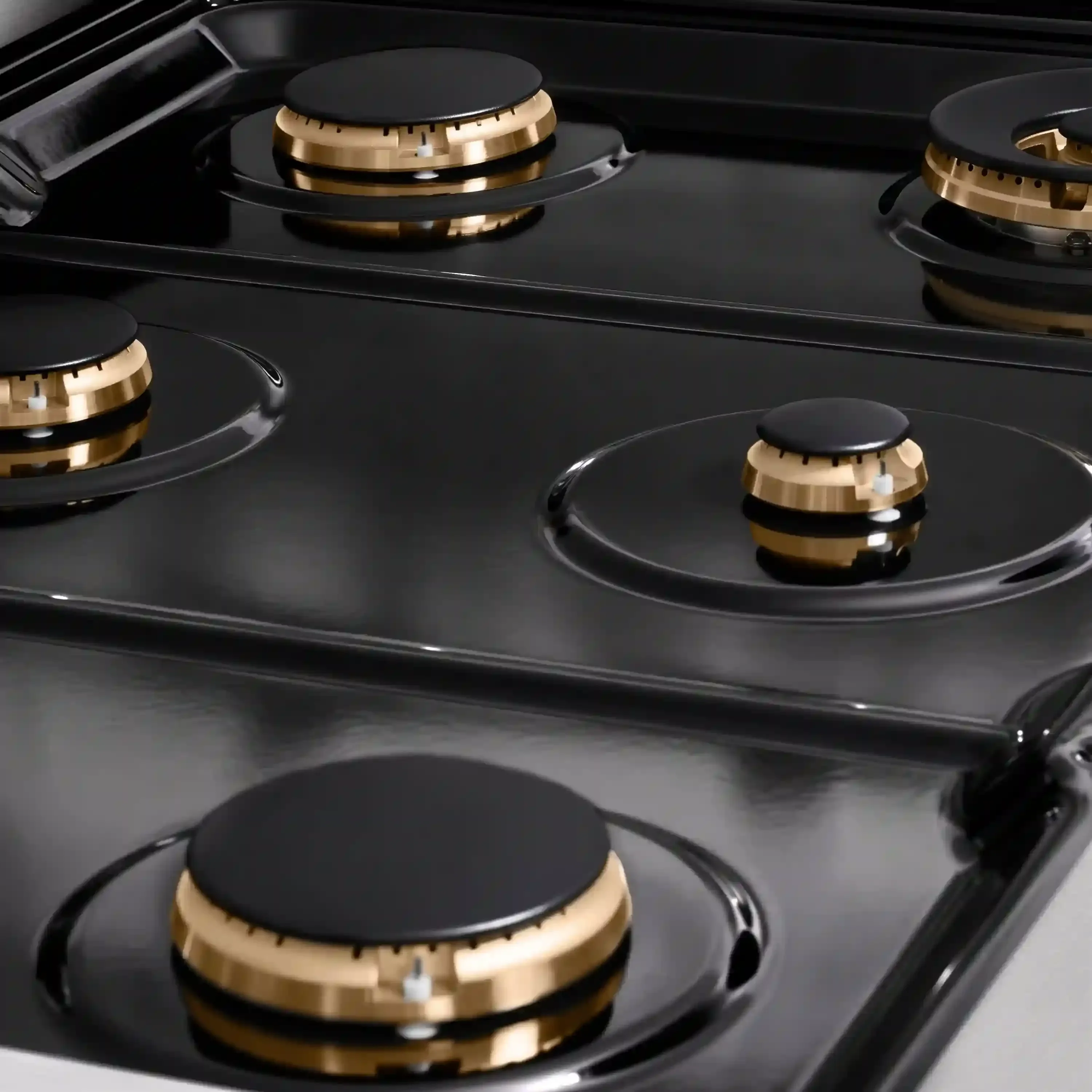 ZLINE Paramount 36-Inch Gas Rangetop with 6 Brass Burners and Porcelain Cooktop in Satin Stainless Steel (SRTS-BR-36) - Image 5