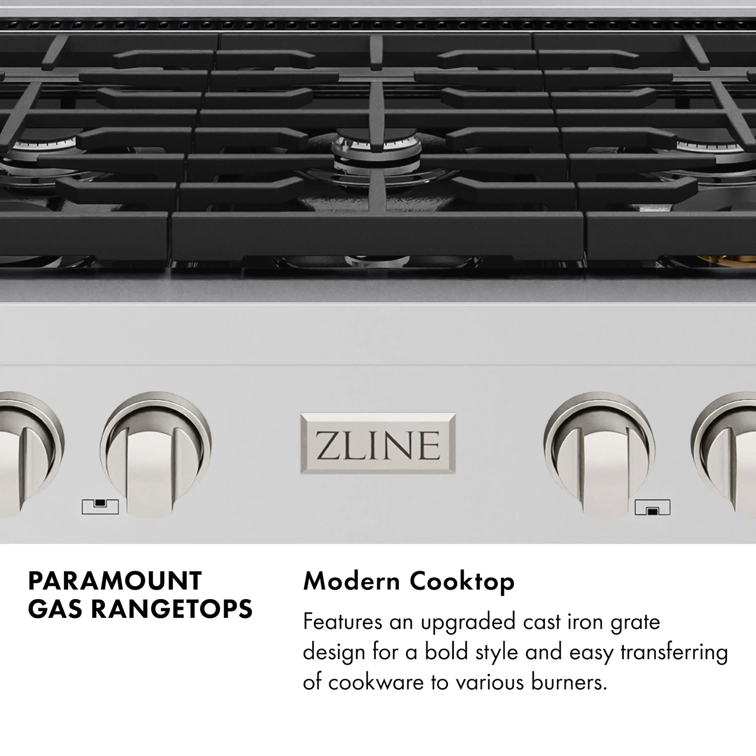 ZLINE Paramount 36-Inch Gas Rangetop with 6 Burners and Porcelain Cooktop in Stainless Steel (SRT36) - Image 9
