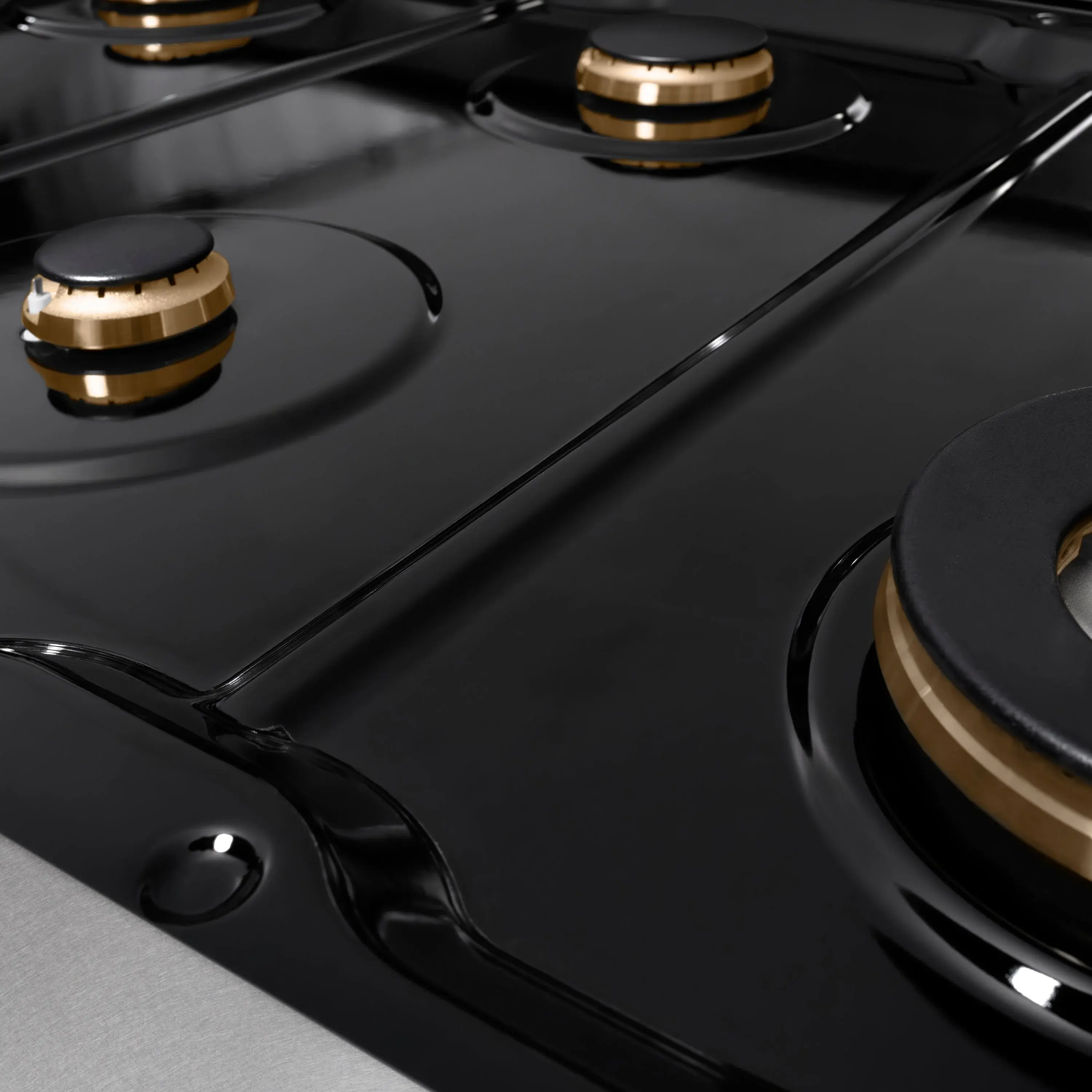 ZLINE Paramount 48-Inch Gas Rangetop with 8 Brass Burners and Porcelain Cooktop in Satin Stainless Steel (SRTS-BR-48) - Image 5