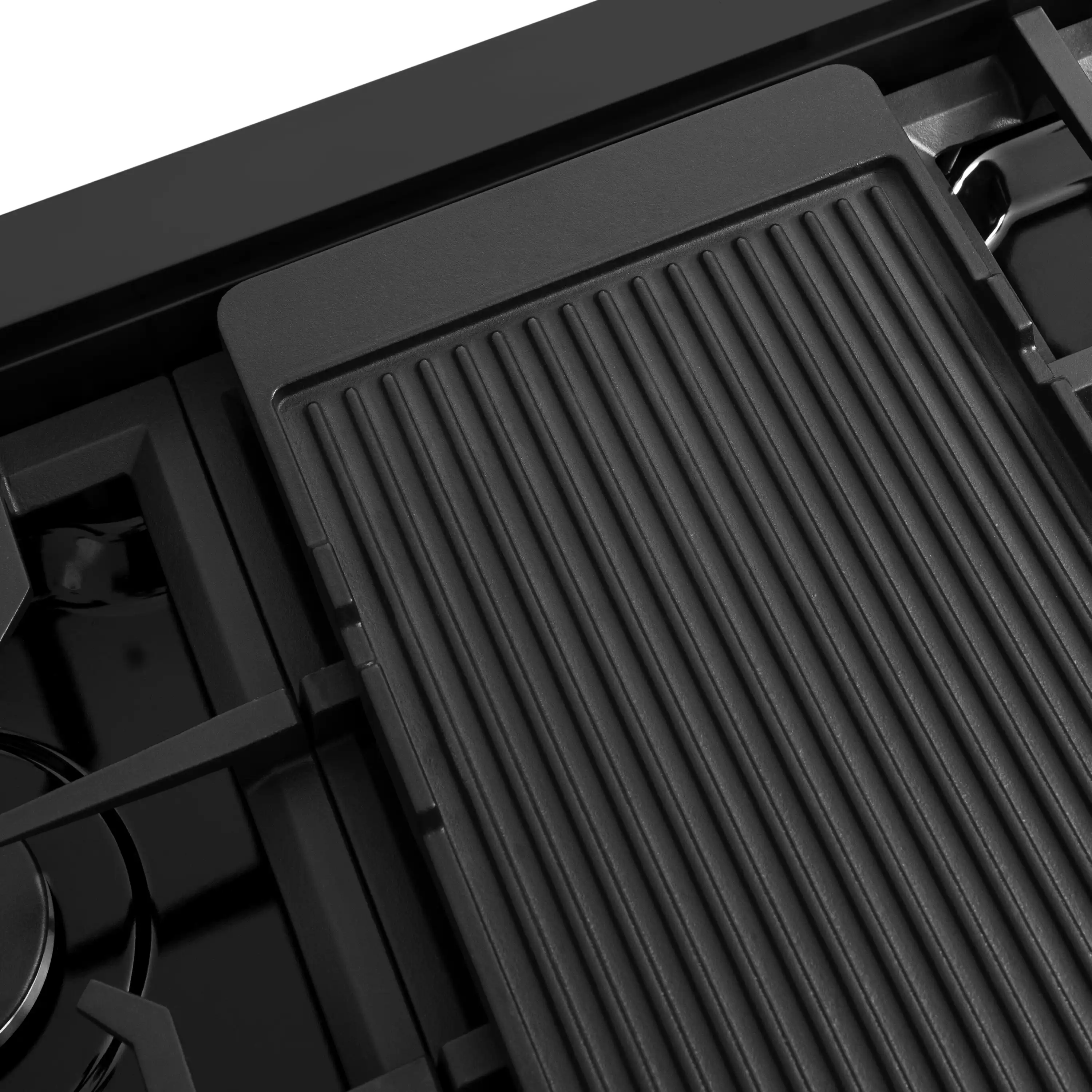 ZLINE Paramount 48-Inch Gas Rangetop with 8 Burners and Porcelain Cooktop in Black Stainless Steel (SRTB-48) - Image 7