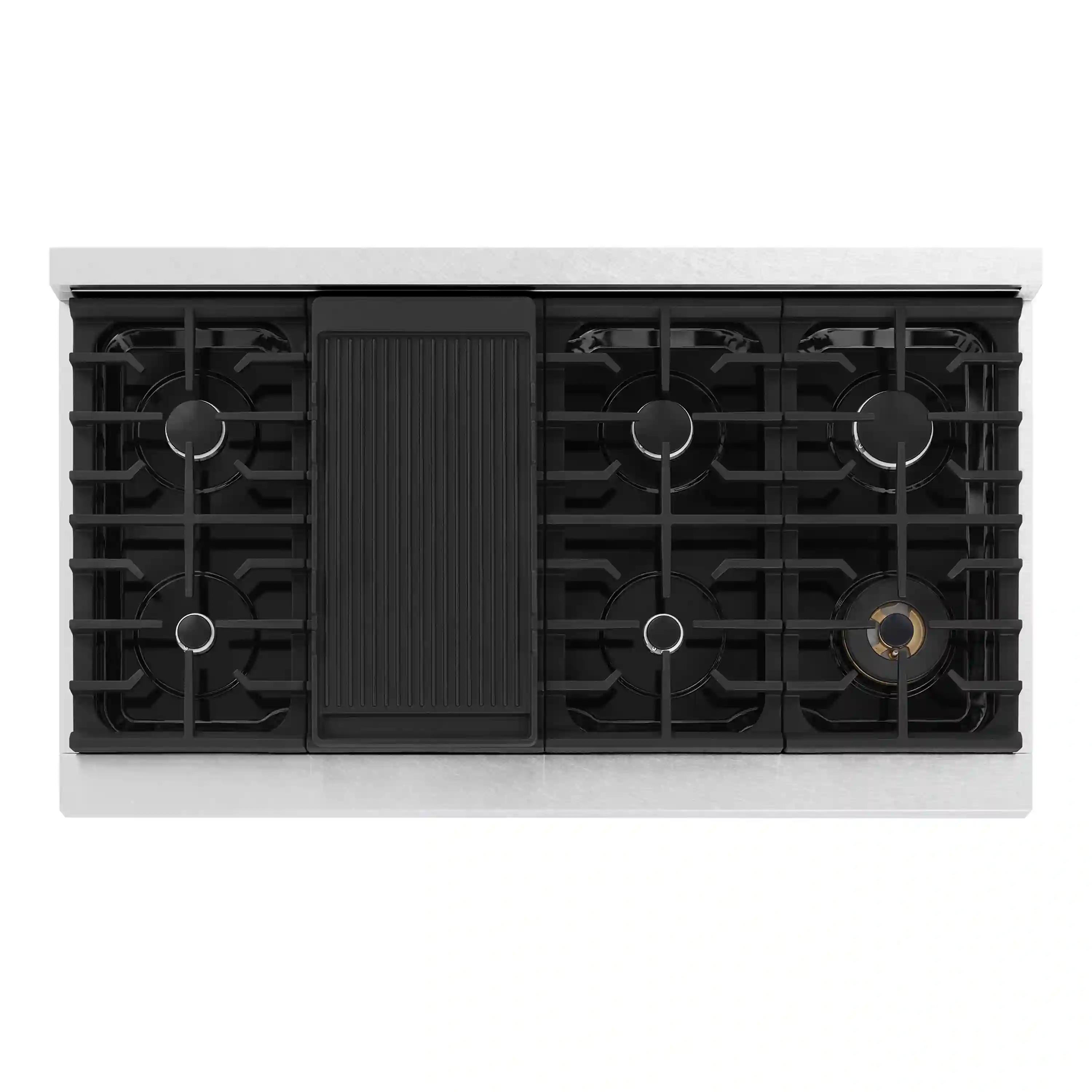 ZLINE Paramount 48-Inch Gas Rangetop with 8 Burners and Porcelain Cooktop in Satin Stainless Steel (SRTS-48) - Image 3