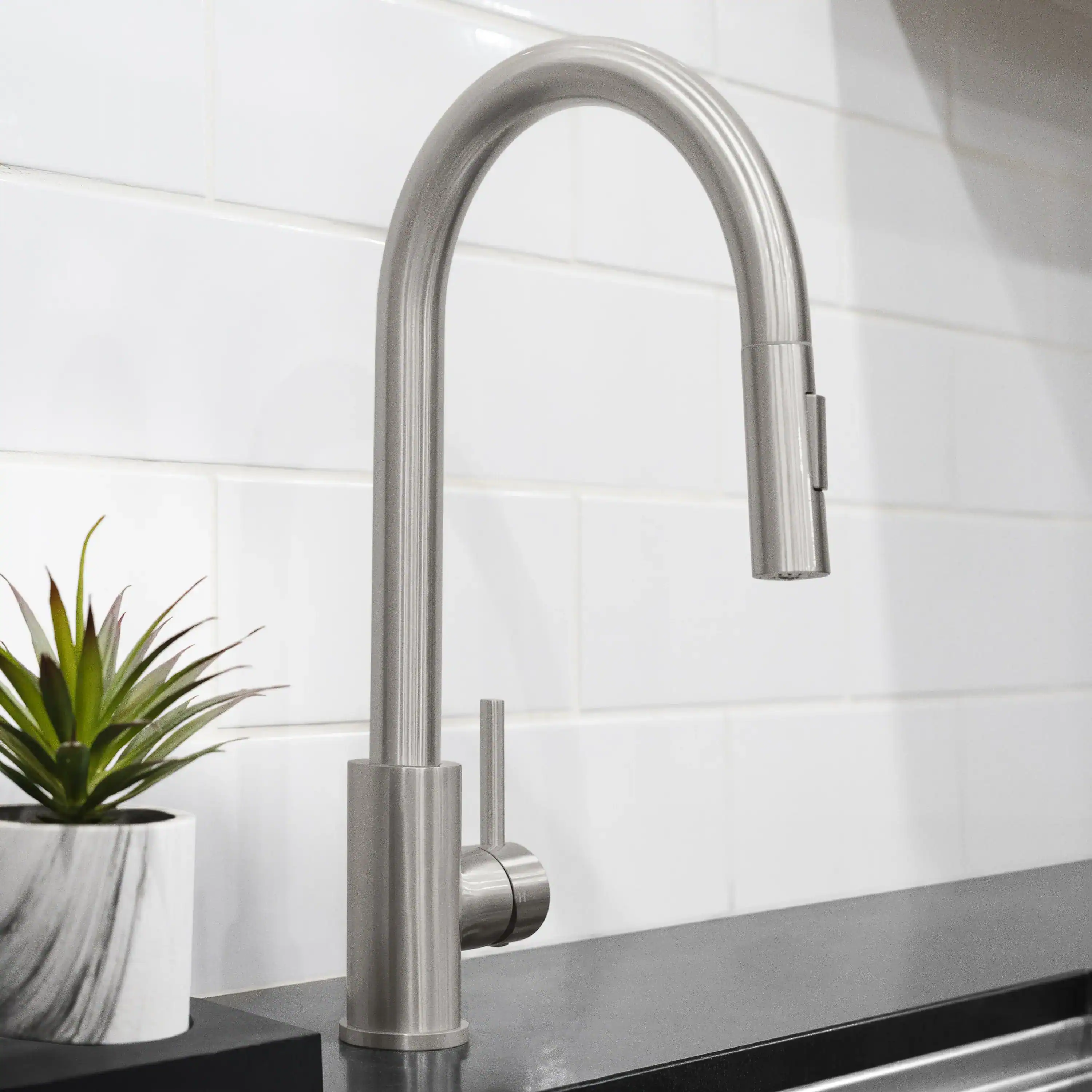 ZLINE Palisades Pull Down Single Handle Kitchen Faucet in Brushed Nickel (RBCN1-KF-BN) - Image 2