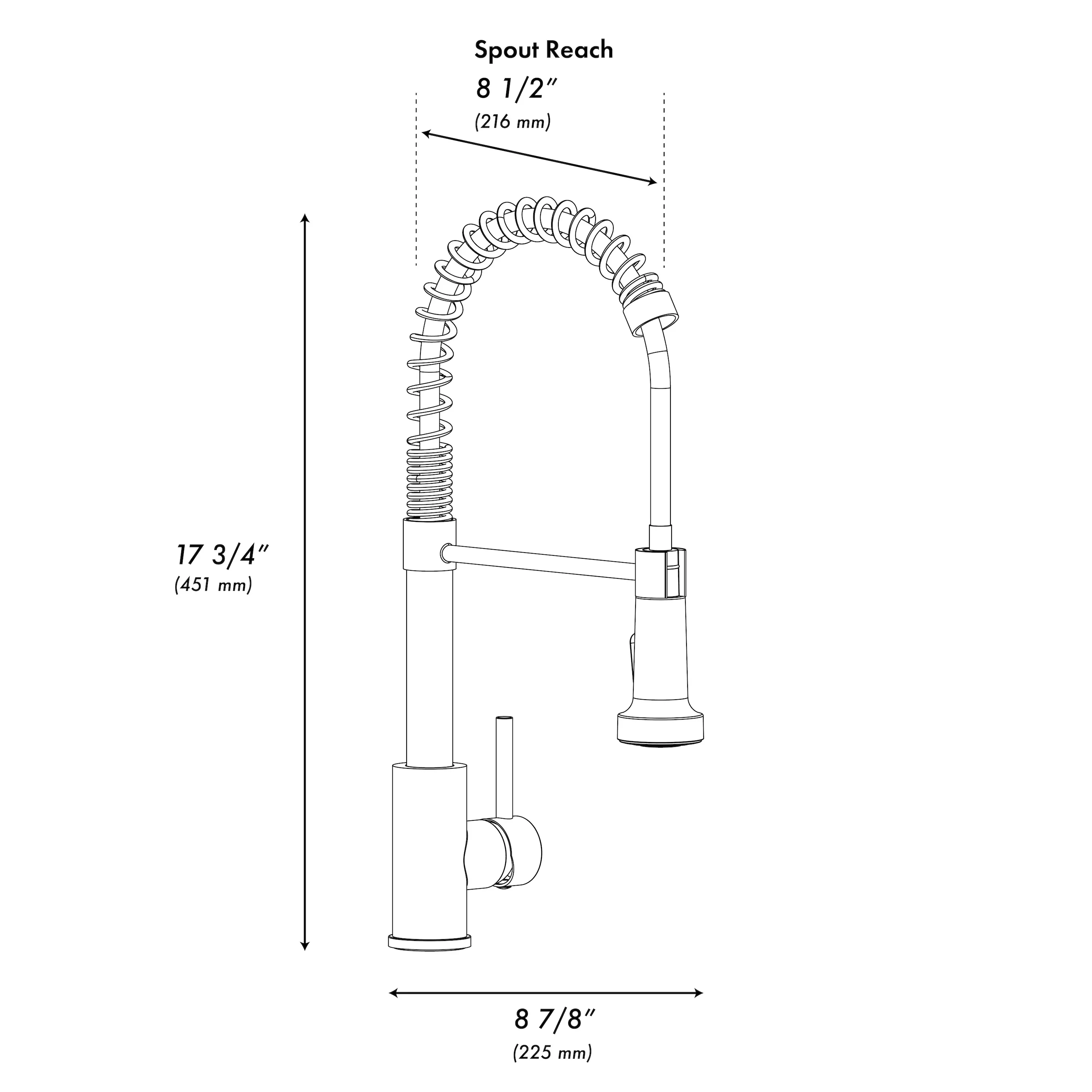 ZLINE Palisades Pull Down Spring Spray Wand Kitchen Faucet in Champagne Bronze (RBCN2-KF-CB) - Image 10