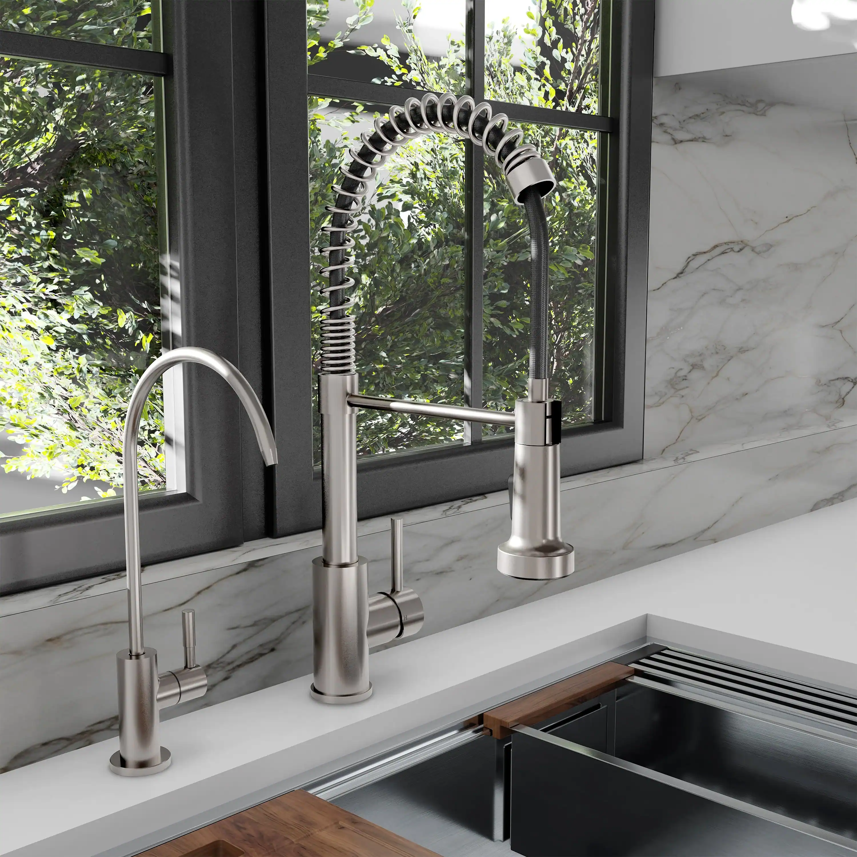 ZLINE Palisades Single Handle Drink Faucet in Brushed Nickel (RBCN1-FBV-BN) - Image 2