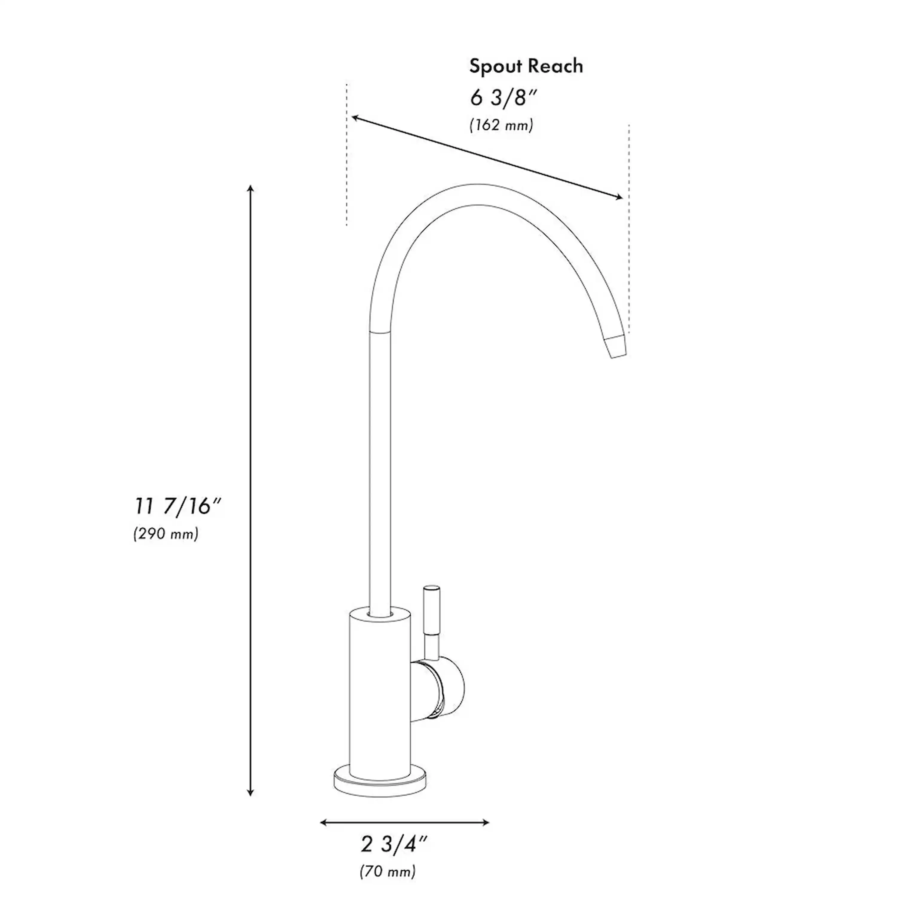 ZLINE Palisades Single Handle Drink Faucet in Brushed Nickel (RBCN1-FBV-BN) - Image 7