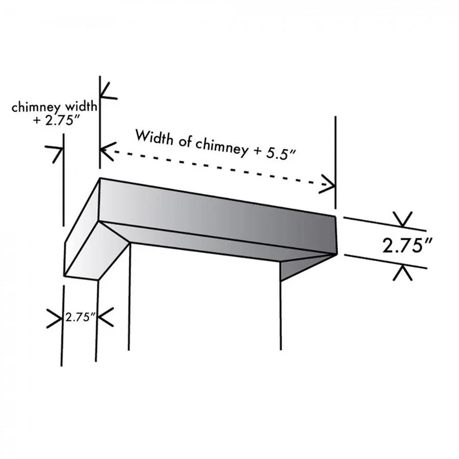 ZLINE Vented Crown Molding Profile 6 For Wooden Wall Mount Range Hood (CM6V-300W) - Image 3
